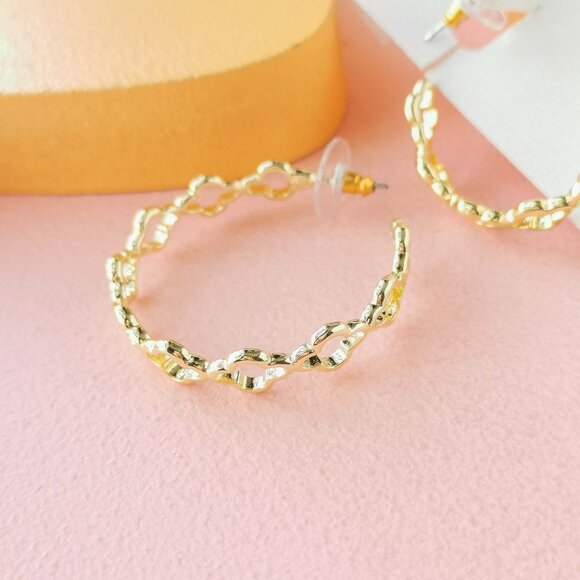 Kendra Scott - Abbie Gold Hoop Earrings - NEW - Picture 2 of 3